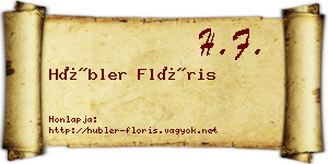 Hübler Flóris névjegykártya